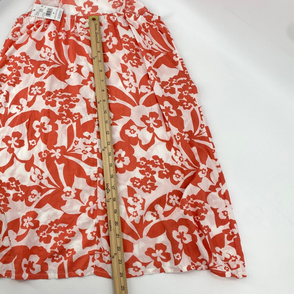 Billabong Womens Medium Orange White Floral Tropical Tie Strap Sun Dress NEW - Picture 9 of 9